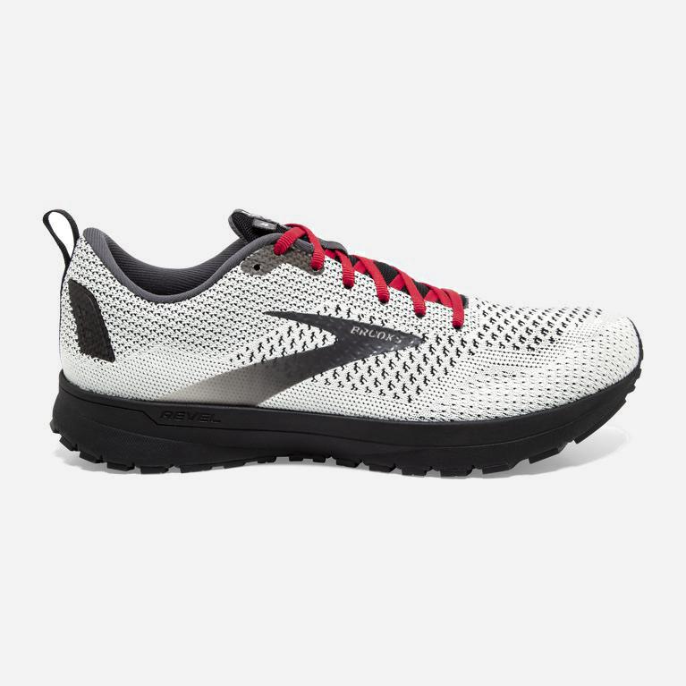 Brooks Men's Revel 4 Road Running Shoes Singapore - White/Black/Red (59187-MOTB)